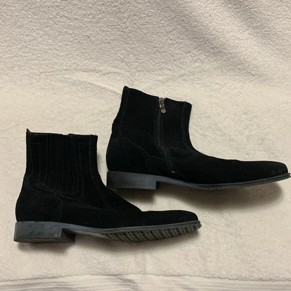 Donald Pliner Men's Abroad Oily Leather Slip Zip Boot Black 10